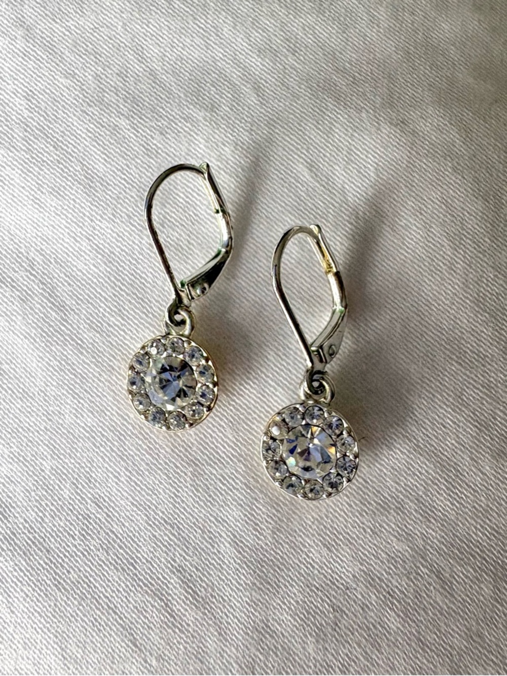 Lauren Ralph Lauren Crystal Halo Drop Earrings, Silver Tone